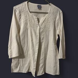 Cream laura scott linen button up